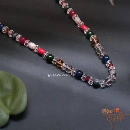 Navratna Mala Semi Precious Stones – Lab Certified, Multicolor 108+1 Beads 🛍️ Product Content Package