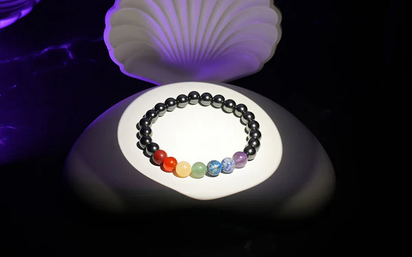 SKU264_2_0a2edaa4-2abb-40a5-8f3f-c8c8890443b7.webp Hematite 7 Chakra Bracelet – Spiritual Healing & Energy Balance - Image 2