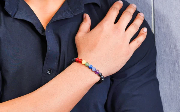 SKU264_3_c07d9505-4402-418a-bfe8-b997b951d10d.webp Hematite 7 Chakra Bracelet – Spiritual Healing & Energy Balance - Image 4
