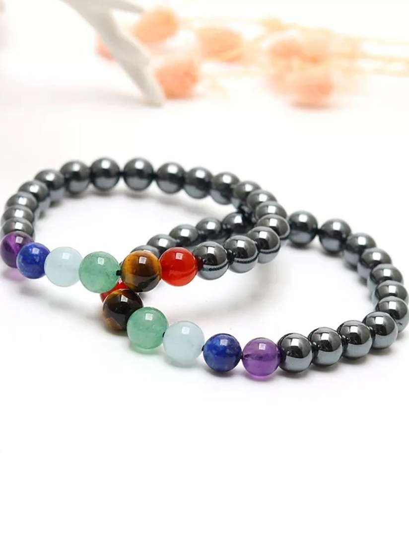 WhatsApp-Image-2025-04-07-at-1.28.34-PM.jpeg Natural Hematite Bracelet with 7 Chakra Stones | Healing & Protection - Image 2