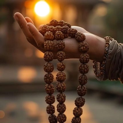 Natural Brown Rudraksha Mala 10mm – 108+1 Beads | Lab Certified Japa Mala for Meditation & Spiritual Healing
